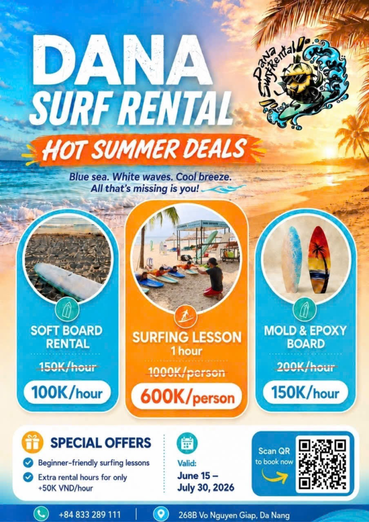 Unbeatable "Da Nang Surf Rental Deals" – Catch the Ultimate Summer Waves with Dana Surf Rental! Unbeatable "Da Nang Surf Rental Deals" – Catch the Ultimate Summer Waves with Dana Surf Rental!